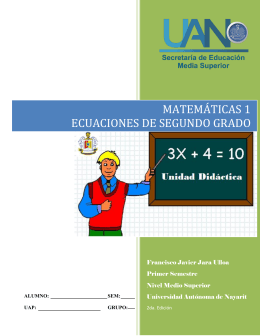 matemáticas 1 ecuaciones de segundo grado