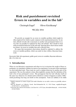 Risk and punishment revisited Errors in variables