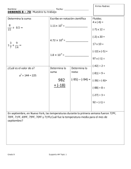 Determina la suma: Escribe en notación científica 1.11 10 = 4.72 10