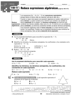 Reduce expresiones algebraicas(páginas 469–473)