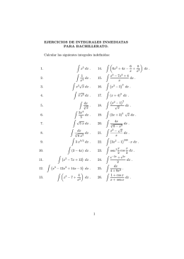 EJERCICIOS DE INTEGRALES INMEDIATAS PARA