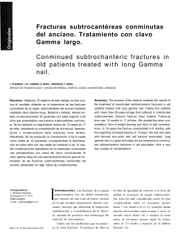 Fracturas subtrocantéreas conminutas del anciano. Tratamiento con