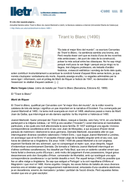 Tirant lo Blanc (1490) a lletrA, la literatura catalana a internet