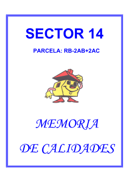 sector 14 memoria de calidades - Construcciones Moreno y Roldan