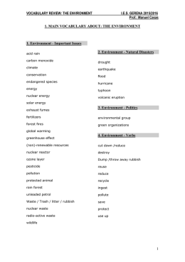 VOCABULARY REVIEW: THE ENVIRONMENT I.E.S. GERENA 2015