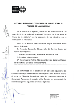 Page 1 CORTES DE , ARAGON Por lcarmento ACTA DEL JURADO