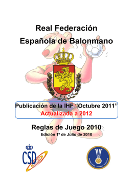 Reglas de Juego - Federación Aragonesa de Balonmano