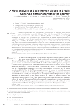 A Meta-analysis of Basic Human Values in Brazil