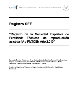 Registro SEF “Registro de la Sociedad Española de Fertilidad