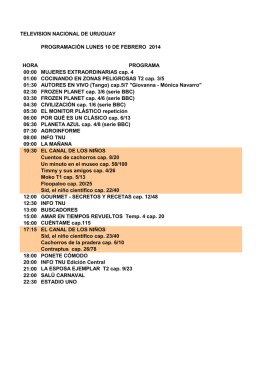 TELEVISION NACIONAL DE URUGUAY PROGRAMACIÓN LUNES