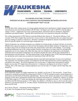 Waukesha Position on De-Rating Existing Transformers Retrofilled
