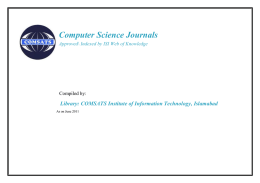 List of Computer Science Journals approved by ISI Web of Knowledge