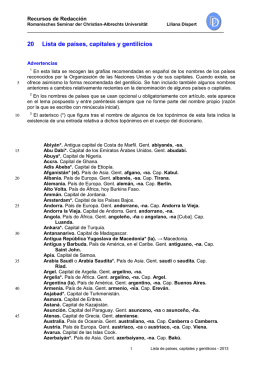 Lista de países, capitales y gentilicios