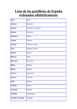 Lista de los gentilicios de España