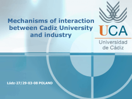Mechanisms of interaction between Cadiz University and industry