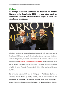 El Colegio Cardenal Larraona ha recibido el Premio Navarro a la