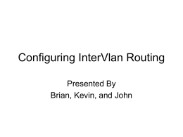 Configuring InterVLAN Routing - Faculty Website Index Valencia