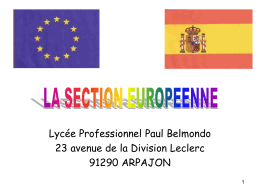 la section europeenne - Lycée Paul Belmondo - Arpajon