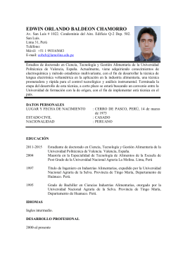 curriculum vitae - Universidad Nacional Agraria La Molina