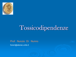 Tossicodipendenze - Università del Salento