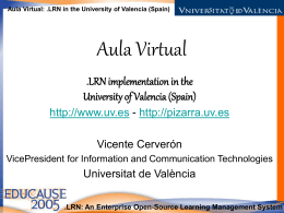 Aula Virtual: .LRN at the UV.ES