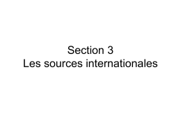 Les sources internationales