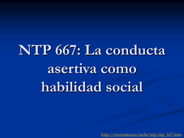 NTP 667: La conducta asertiva como habilidad social