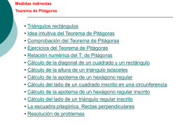 Medidas indirectas Teorema de Pitágoras