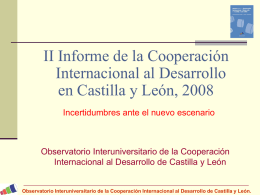 La Cooperación Internacional al Desarrollo en Castilla y León