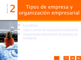 2. Tipos de empresa y organización empresarial