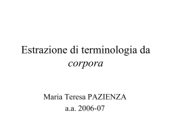 3EstrazioneTerminologia - Università degli Studi di Roma "Tor
