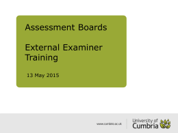 Introduction to Assessment Boards