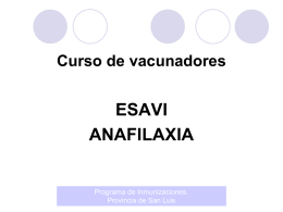 ESAVI-ANAFILAXIA. Curso de vacunadores (Inmunizaciones)