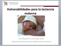 Vulnerabilidades para la lactancia materna