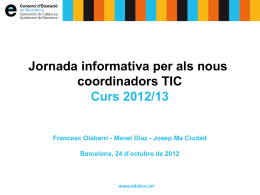 Presentació coordinació TIC - Consorci d`Educació de Barcelona