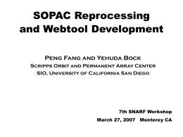 SOPAC Reprocessing and Webtool Development