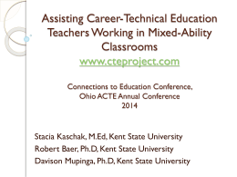 Assisting CTE Teachers Working with Mixed Ability