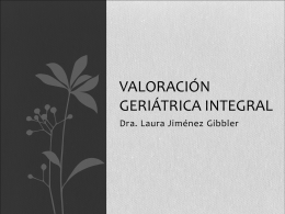Valoracion Geriatrica Integral Dra. Jimenes