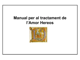 Manual per al tractament de l`Amor Hereos - Hospital-Medieval