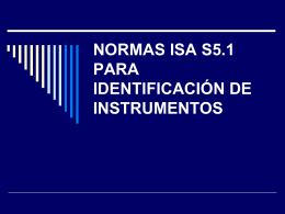 NORMAS ISA S5.1 PARA IDENTIFICACIÓN DE INSTRUMENTOS