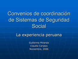 Convenios de coordinación de Sistemas de Seguridad Social