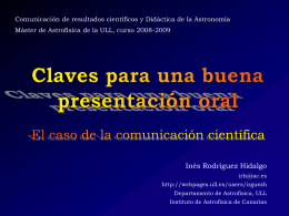 Claves para una buena presentación oral. El caso de la