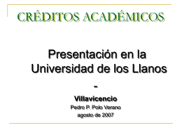 Créditos Académicos - Universidad de los Llanos