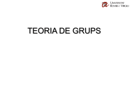 TEORIA DE GRUPS - Facultat de Química