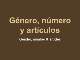 Género, número y artículos