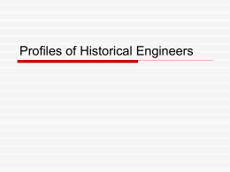 Profiles of Historical Engineers