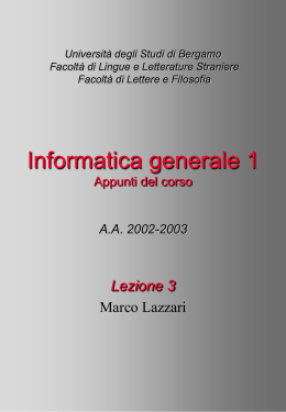 Corso di Fondamenti di informatica - AA 2000-2001