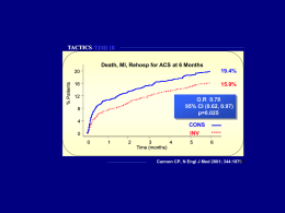 Summary of Patient Characteristics at Baseline TIMI risk score