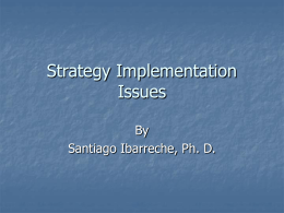 Strategy Implementation Issues