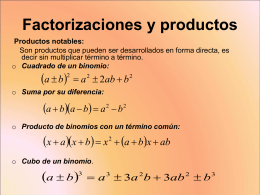 factorizacion y productos presentación Powerpoint